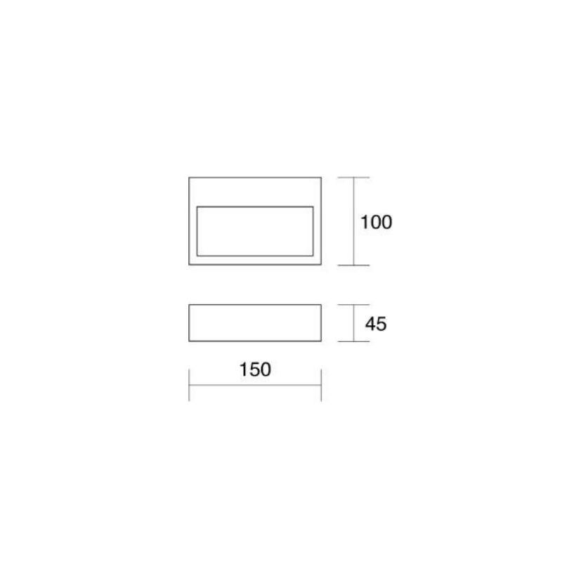 APPLIQUE ISYLUCE RETTANGOLARE PICCOLO LED 6W 3000K O 4000K ALLUMINIO ISYLUCE - Cristalensi Shop Online