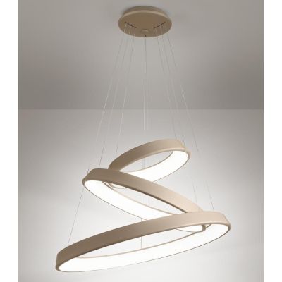 2051 LAMPADARIO SOSPENSIONE 3 ANELLI LED 102W COLORE SABBIA O BIANCO DI AFFRALUX ANELLIDIODI AFFRALUX - Cristalensi Shop Online