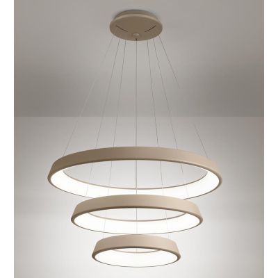 2051 LAMPADARIO SOSPENSIONE 3 ANELLI LED 102W COLORE SABBIA O BIANCO DI AFFRALUX ANELLIDIODI AFFRALUX - Cristalensi Shop Online