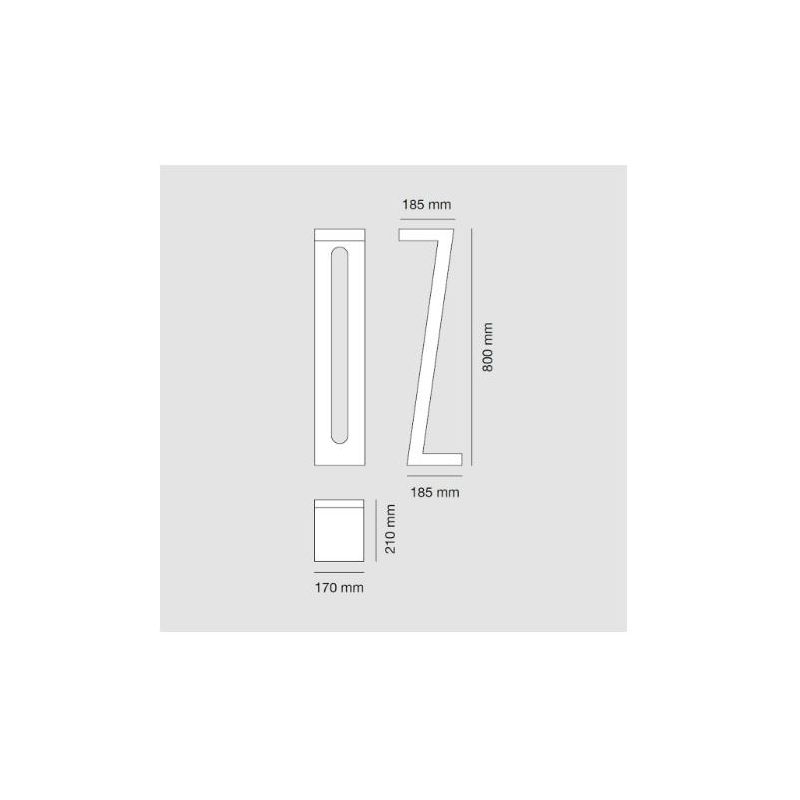 1108A-B ZETA PALETTO DA GIARDINO ALTEZZA CM 50 O CM 80 IP65 6 COLORI MADE IN ITALY LED 10W LUCE 3000K MODERNO 9010 BELFIORE - Cr