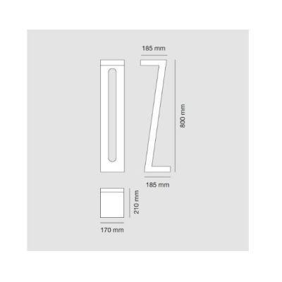 1108A-B ZETA PALETTO DA GIARDINO ALTEZZA CM 50 O CM 80 IP65 6 COLORI MADE IN ITALY LED 10W LUCE 3000K MODERNO 9010 BELFIORE - Cr