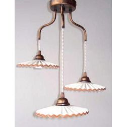 SOSPENSIONE IN FERRO COLOR RUGGINE CON PIATTI IN CERAMICA CRISTALENSI TUSCANY - Cristalensi Shop Online