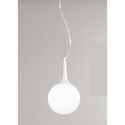 POTIRI SOSPENSIONE MODERNA IN VETRO BIANCO CON DIAMETRO CM 15 O CM 25 DESIGN MODERNO AFFRALUX - Cristalensi Shop Online 2