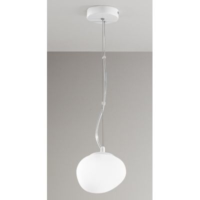 POTIRI SOSPENSIONE IN VETRO BIANCO CON DIAMETRO CM 15 O CM 25 DESIGN MODERNO ATTACCO E27 AFFRALUX - Cristalensi Shop Online
