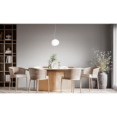 POTIRI SOSPENSIONE IN VETRO BIANCO CON DIAMETRO CM 15 O CM 25 DESIGN MODERNO ATTACCO E27 AFFRALUX - Cristalensi Shop Online