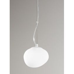 POTIRI SOSPENSIONE IN VETRO BIANCO CON DIAMETRO CM 15 O CM 25 DESIGN MODERNO ATTACCO E27 AFFRALUX - Cristalensi Shop Online 2