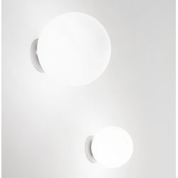 POTIRI APPLIQUE PLAFONIERA IN VETRO BIANCO SATINATO CON SFERA DIAMETRO CM 15 O CM 25 MODERNA AFFRALUX - Cristalensi Shop Online