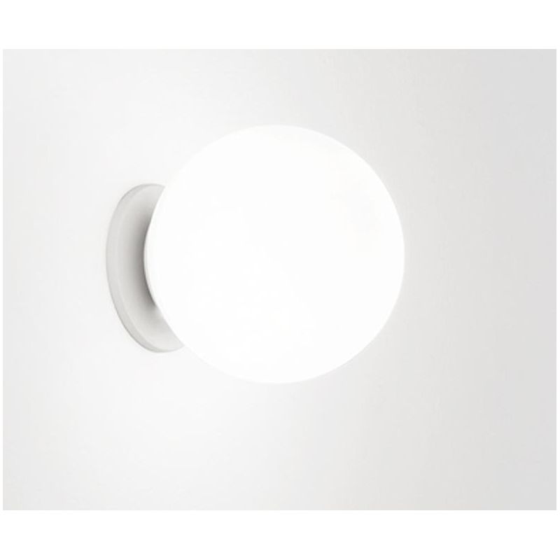 POTIRI APPLIQUE PLAFONIERA IN VETRO BIANCO SATINATO CON SFERA DIAMETRO CM 15 O CM 25 MODERNA AFFRALUX - Cristalensi Shop Online