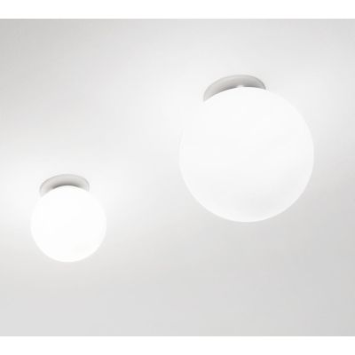 POTIRI APPLIQUE PLAFONIERA IN VETRO BIANCO SATINATO CON SFERA DIAMETRO CM 15 O CM 25 MODERNA AFFRALUX - Cristalensi Shop Online