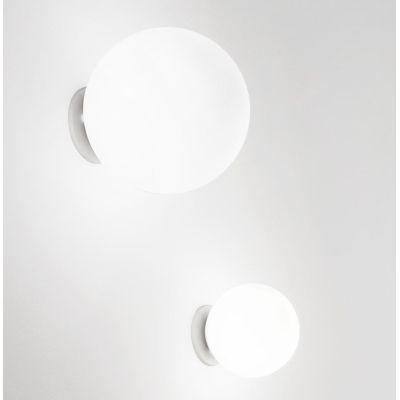 POTIRI APPLIQUE PLAFONIERA IN VETRO BIANCO SATINATO CON SFERA DIAMETRO CM 15 O CM 25 MODERNA AFFRALUX - Cristalensi Shop Online