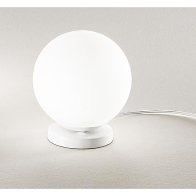 POTIRI LAMPADA DA TAVOLO IN VETRO BIANCO SATINATO CON SFERA DIAMETRO CM 15 O CM 25 MODERNA AFFRALUX - Cristalensi Shop Online