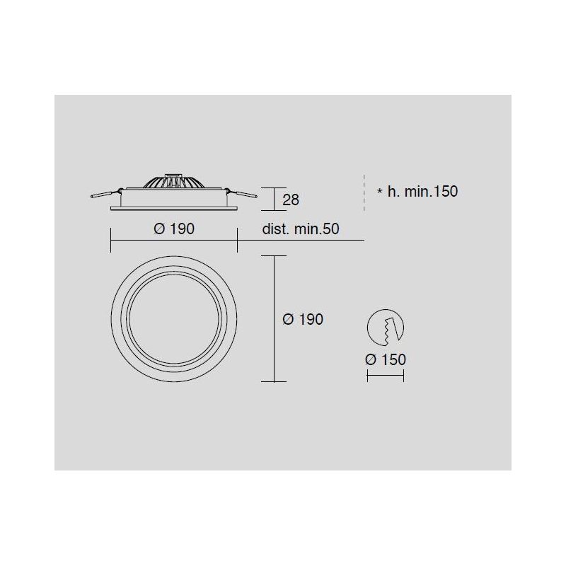 700 FARETTO DA INCASSO ROTONDO IN METALLO BIANCO CON PORTALAMPADA PER LAMPADINA GU10-AR111 ISYLUCE - Cristalensi Shop Online