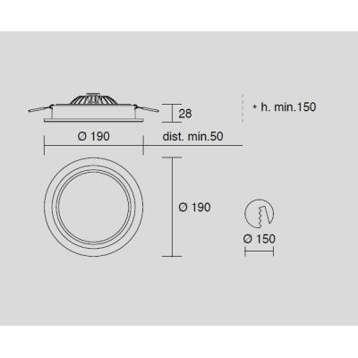 700 FARETTO DA INCASSO ROTONDO IN METALLO BIANCO CON PORTALAMPADA PER LAMPADINA GU10-AR111 ISYLUCE - Cristalensi Shop Online