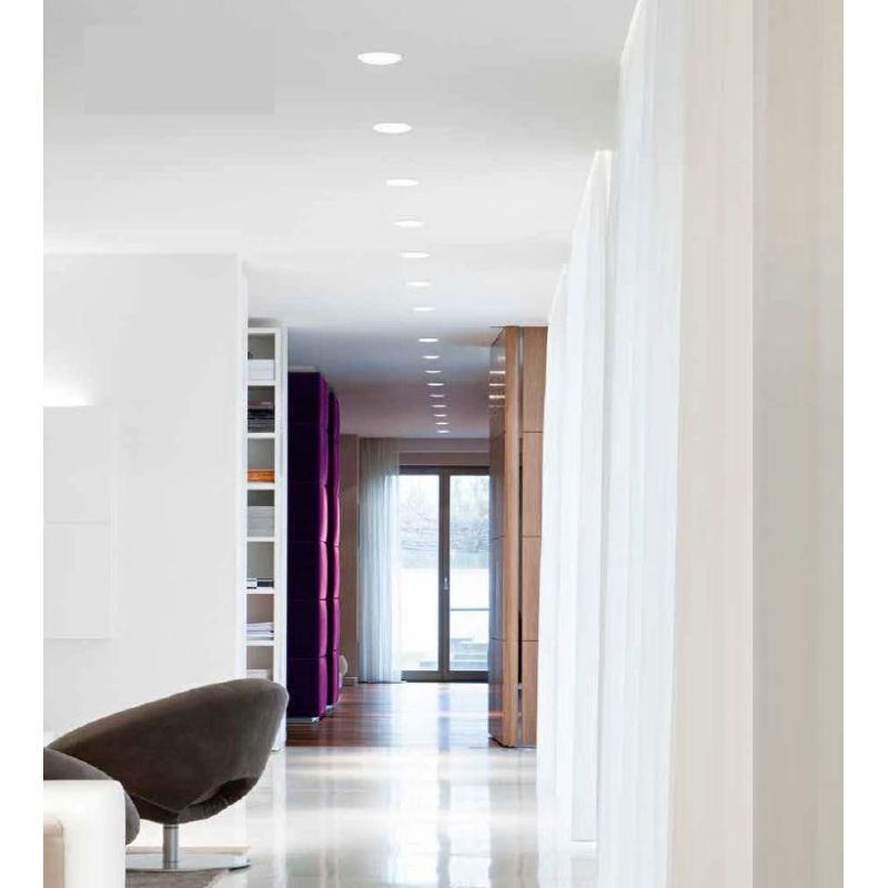 700 FARETTO DA INCASSO ROTONDO IN METALLO BIANCO CON PORTALAMPADA PER LAMPADINA GU10-AR111 ISYLUCE - Cristalensi Shop Online