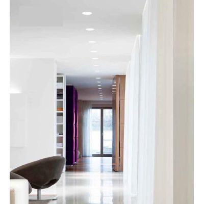 700 FARETTO DA INCASSO ROTONDO IN METALLO BIANCO CON PORTALAMPADA PER LAMPADINA GU10-AR111 ISYLUCE - Cristalensi Shop Online