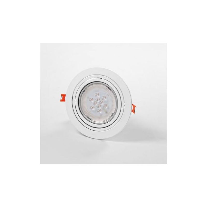 700 FARETTO DA INCASSO ROTONDO IN METALLO BIANCO CON PORTALAMPADA PER LAMPADINA GU10-AR111 ISYLUCE - Cristalensi Shop Online