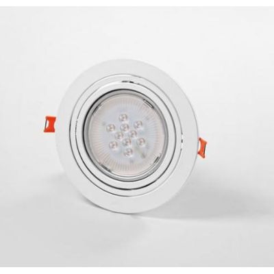 700 FARETTO DA INCASSO ROTONDO IN METALLO BIANCO CON PORTALAMPADA PER LAMPADINA GU10-AR111 ISYLUCE - Cristalensi Shop Online