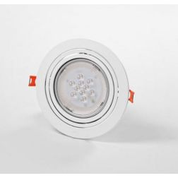 700 FARETTO DA INCASSO ROTONDO IN METALLO BIANCO CON PORTALAMPADA PER LAMPADINA GU10-AR111 ISYLUCE - Cristalensi Shop Online 2