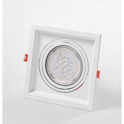 702 FARETTO DA INCASSO QUADRATO IN METALLO BIANCO CON PORTALAMPADA PER LAMPADINA GU10-AR111 ISYLUCE - Cristalensi Shop Online 2