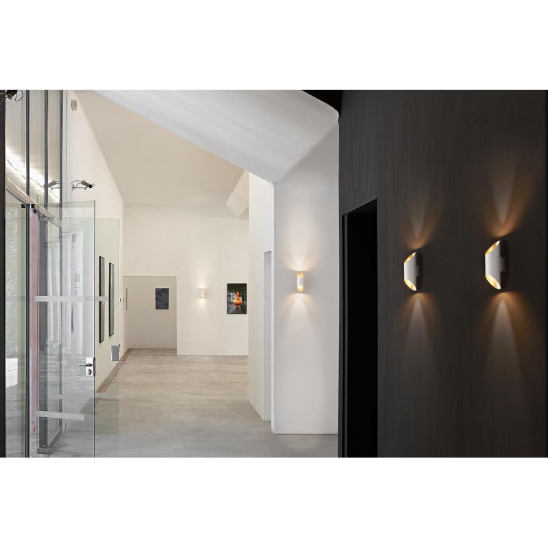 764 765 APPLIQUE MODERNA IN ALLUMINIO BIANCO O NERO CON INTERNO ORO BI-EMISSIONE ATTACCO G9 ISYLUCE - Cristalensi Shop Online