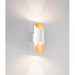 764 765 APPLIQUE MODERNA IN ALLUMINIO BIANCO O NERO CON INTERNO ORO BI-EMISSIONE ATTACCO G9 ISYLUCE - Cristalensi Shop Online 2