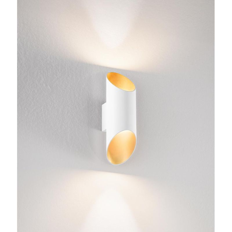 764 765 APPLIQUE MODERNA IN ALLUMINIO BIANCO O NERO CON INTERNO ORO BI-EMISSIONE ATTACCO G9 ISYLUCE - Cristalensi Shop Online