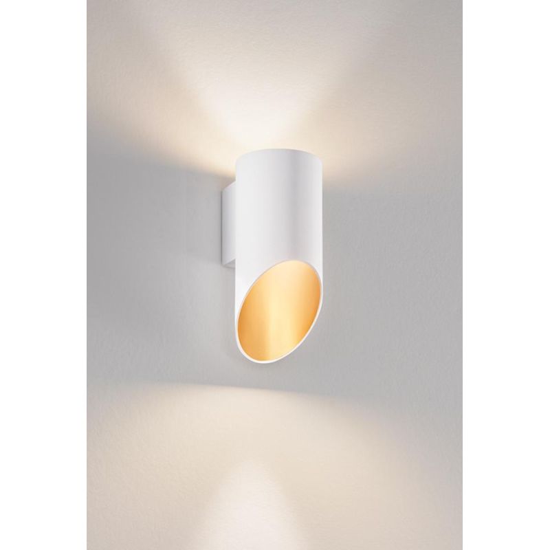 762 763 APPLIQUE MODERNA IN ALLUMINIO BIANCO O NERO CON INTERNO ORO BI-EMISSIONE ATTACCO G9 ISYLUCE - Cristalensi Shop Online