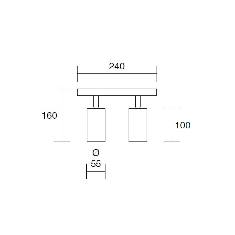 772 773 LAMPADA A 2 LUCI ORIENTABILI IN ALLUMINIO BIANCO O NERO DA SOFFITTO O DA PARETE PORTALAMPADE GU10 DI ISYLUCE ISYLUCE - C