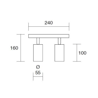 772 773 LAMPADA A 2 LUCI ORIENTABILI IN ALLUMINIO BIANCO O NERO DA SOFFITTO O DA PARETE PORTALAMPADE GU10 DI ISYLUCE ISYLUCE - C