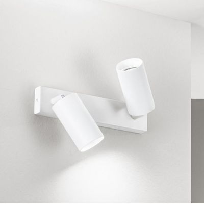 772 773 LAMPADA A 2 LUCI ORIENTABILI IN ALLUMINIO BIANCO O NERO DA SOFFITTO O DA PARETE PORTALAMPADE GU10 DI ISYLUCE ISYLUCE - C