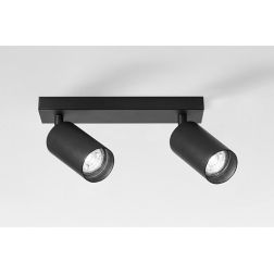 772 773 LAMPADA A 2 LUCI ORIENTABILI IN ALLUMINIO BIANCO O NERO DA SOFFITTO O DA PARETE PORTALAMPADE GU10 DI ISYLUCE ISYLUCE - C 2