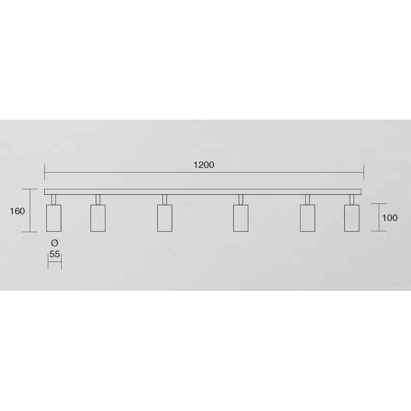 776 777 PLAFONIERA CON 6 LUCI ORIENTABILI IN ALLUMINIO BIANCO O NERO CON PORTALAMPADE GU10 DI ISYLUCE ISYLUCE - Cristalensi Shop
