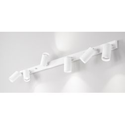 776 777 PLAFONIERA CON 6 LUCI ORIENTABILI IN ALLUMINIO BIANCO O NERO CON PORTALAMPADE GU10 DI ISYLUCE ISYLUCE - Cristalensi Shop
