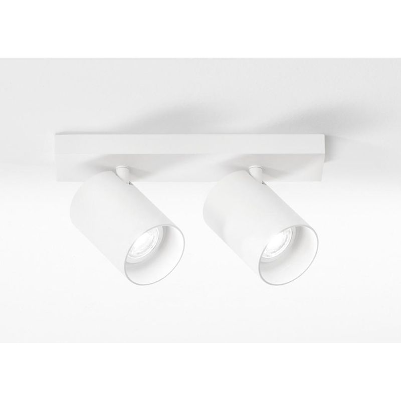 780 781 PLAFONIERA APPLIQUE 2 LUCI ALLUMINIO BIANCO O NERO MODERNA PORTALAMPADE GU10 DI ISYLUCE ISYLUCE - Cristalensi Shop Onlin