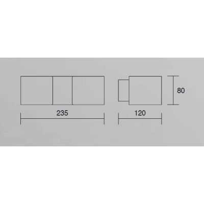 GRAFFA APPLIQUE ISYLUCE MODERNA ALLUMINIO BIANCO O NERO 3 MISURE LED 10W - 20W - 40W LUCE 3000K O 4000K ISYLUCE - Cristalensi Sh