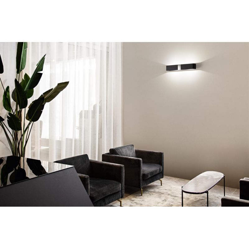 GRAFFA APPLIQUE ISYLUCE MODERNA ALLUMINIO BIANCO O NERO 3 MISURE LED 10W - 20W - 40W LUCE 3000K O 4000K ISYLUCE - Cristalensi Sh