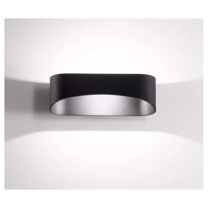 DRAPPO APPLIQUE MODERNA ALLUMINIO BIANCO O NERO 3 MISURE LED 10W - 20W - 36W LUCE 3000K O 4000K ISYLUCE - Cristalensi Shop Onlin