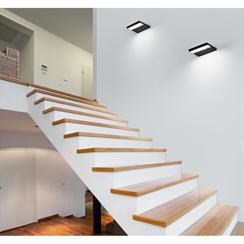 PLATE APPLIQUE A MENSOLA IN 2 MISURE ALLUMINIO BIANCO O NERO LED 12W - 24W LUCE 3000K E 4000K MODERNA ISYLUCE - Cristalensi Shop