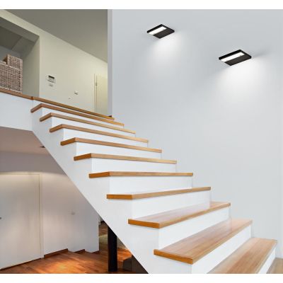 PLATE APPLIQUE A MENSOLA IN 2 MISURE ALLUMINIO BIANCO O NERO LED 12W - 24W LUCE 3000K E 4000K MODERNA ISYLUCE - Cristalensi Shop