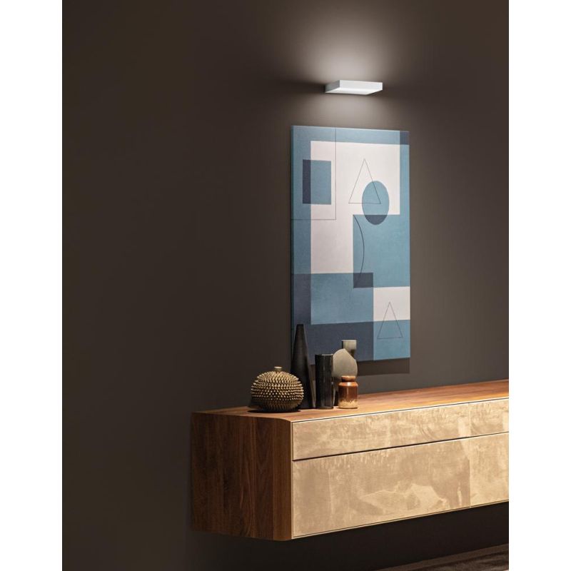 PLATE DUPLEX APPLIQUE IN 2 MISURE BIEMISSIONE BIANCA O NERA LED 15W - 40W LUCE 3000K E 4000K MODERNA ISYLUCE - Cristalensi Shop