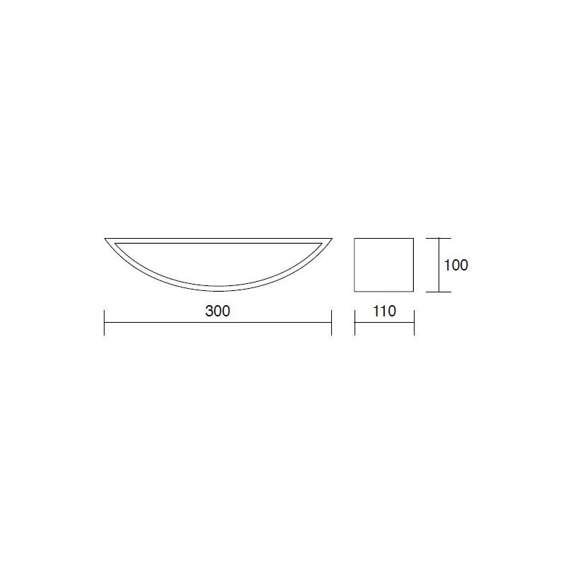 614 APPLIQUE ARCO IN GESSO VERNICIABILE LUCE SOPRA SOTTO LARGHEZZA 30 CM ISYLUCE DESIGN MODERNO ISYLUCE - Cristalensi Shop Onlin