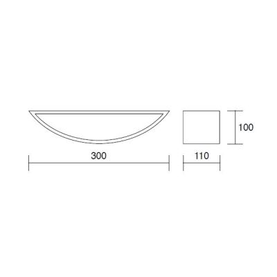 614 APPLIQUE ARCO IN GESSO VERNICIABILE LUCE SOPRA SOTTO LARGHEZZA 30 CM ISYLUCE DESIGN MODERNO ISYLUCE - Cristalensi Shop Onlin