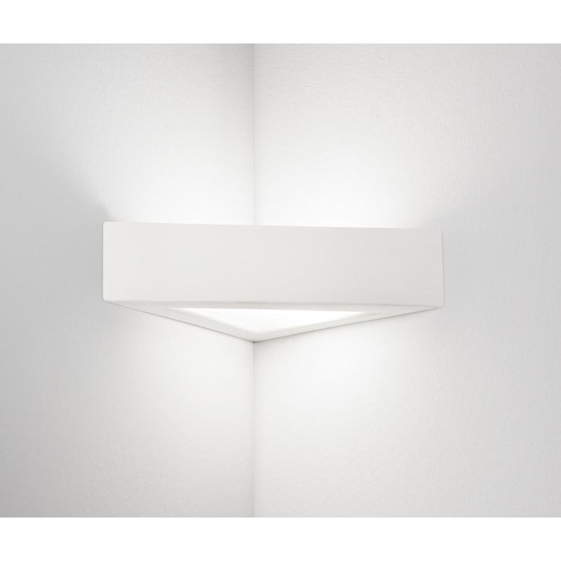 PITAGORA APPLIQUE ANGOLARE IN GESSO BIANCO VERNICIABILE ATTACCO E27 DESIGN MODERNO ISYLUCE ISYLUCE - Cristalensi Shop Online