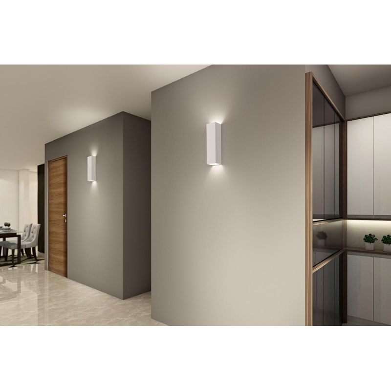 PRISMA APPLIQUE VERTICALE IN GESSO BIANCO VERNICIABILE ALTEZZA CM 37 BIEMISSIONE MODERNA ISYLUCE ISYLUCE - Cristalensi Shop Onli