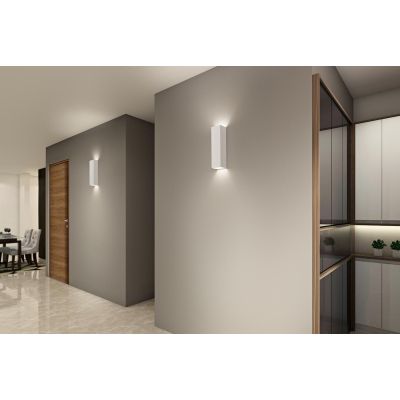 PRISMA APPLIQUE VERTICALE IN GESSO BIANCO VERNICIABILE ALTEZZA CM 37 BIEMISSIONE MODERNA ISYLUCE ISYLUCE - Cristalensi Shop Onli