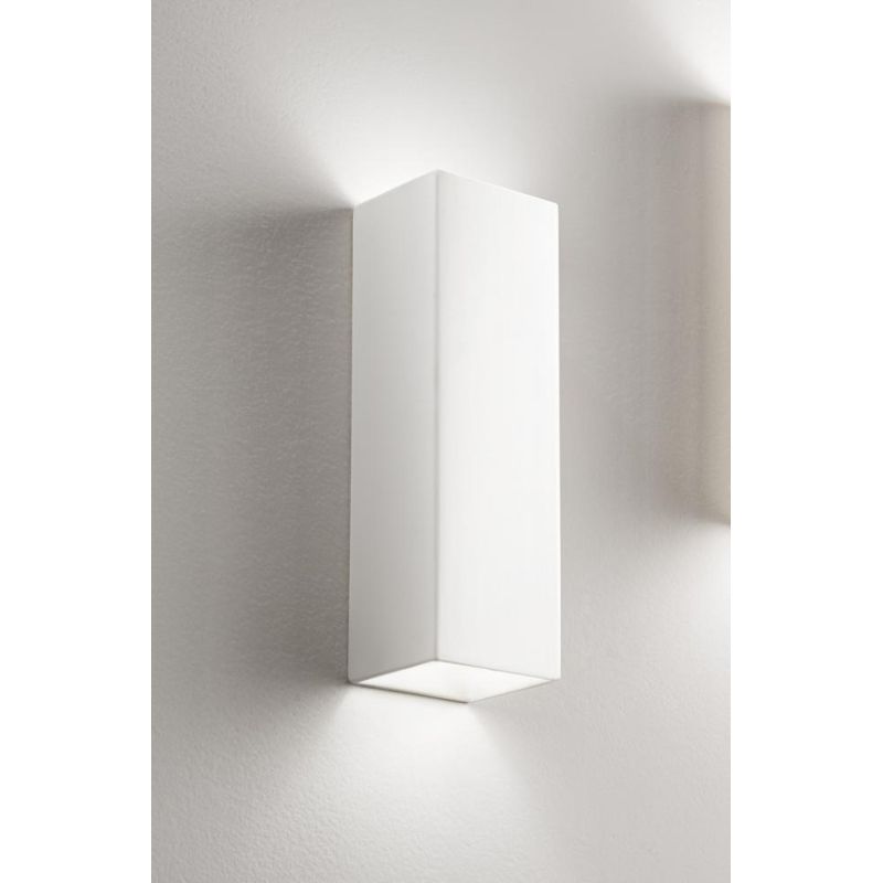 PRISMA APPLIQUE VERTICALE IN GESSO BIANCO VERNICIABILE ALTEZZA CM 37 BIEMISSIONE MODERNA ISYLUCE ISYLUCE - Cristalensi Shop Onli