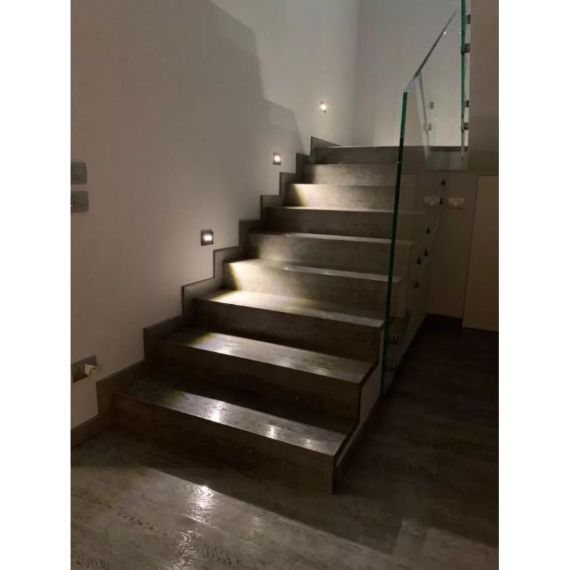 MONNALISA SEGNAPASSO INCASSO SCATOLA 503 LED 3W 3000K O 4000K BIANCO O GRIGIO 230V ISYLUCE - Cristalensi Shop Online