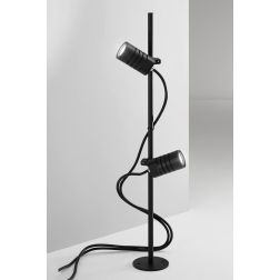 LARIO PIANTANA CON 2 SPOT DA ESTERNO IP65 ALLUMINIO NERO LED 10W LUCE 3000K O 4000K MODERNA ISYLUCE ISYLUCE - Cristalensi Shop O 2