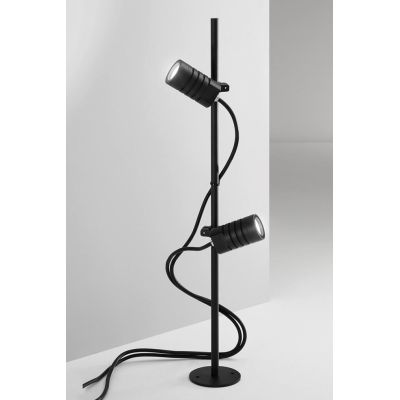 LARIO PIANTANA CON 2 SPOT DA ESTERNO IP65 ALLUMINIO NERO LED 10W LUCE 3000K O 4000K MODERNA ISYLUCE ISYLUCE - Cristalensi Shop O