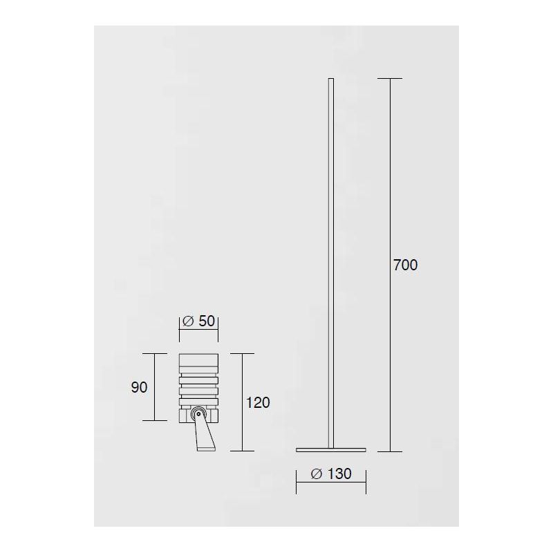LARIO PIANTANA CON 2 SPOT DA ESTERNO IP65 ALLUMINIO NERO LED 10W LUCE 3000K O 4000K MODERNA ISYLUCE ISYLUCE - Cristalensi Shop O